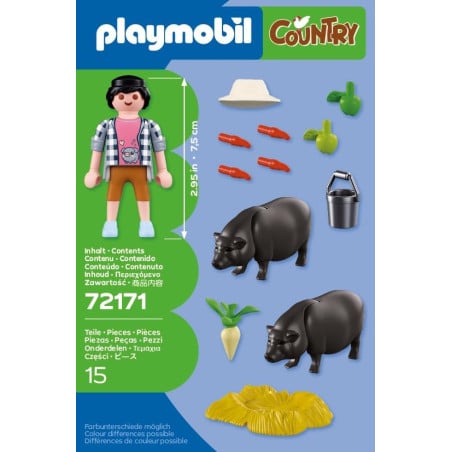 Playmobil Country Granjero Con Cerdo Panzón 72171