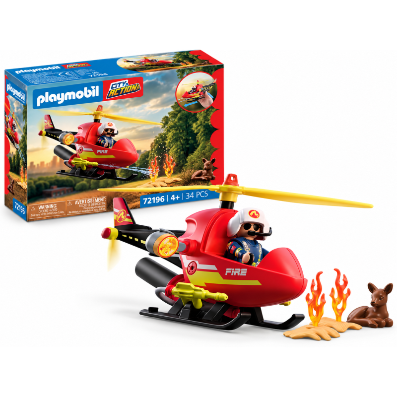 Playmobil City Action Helicóptero De Bomberos 72196 De Playmobil