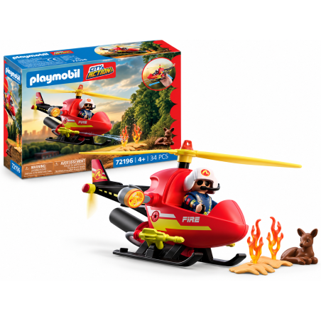 Playmobil City Action Helicóptero De Bomberos 72196 De Playmobil