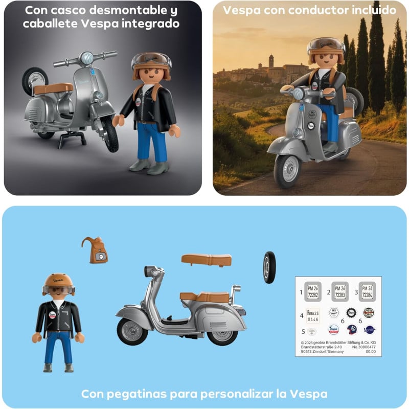 Playmobil Vespa 80 Aniversario Estilo Original 72282