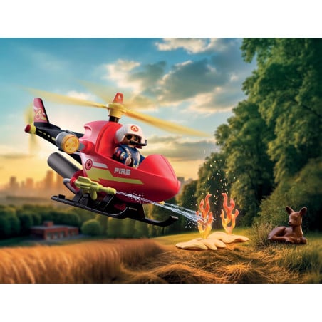 Playmobil City Action Helicóptero De Bomberos 72196