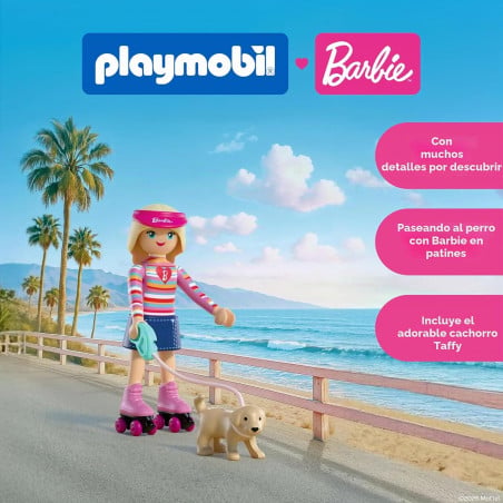 Playmobil X Barbie Malibu Con Patines Y Perrito 72126