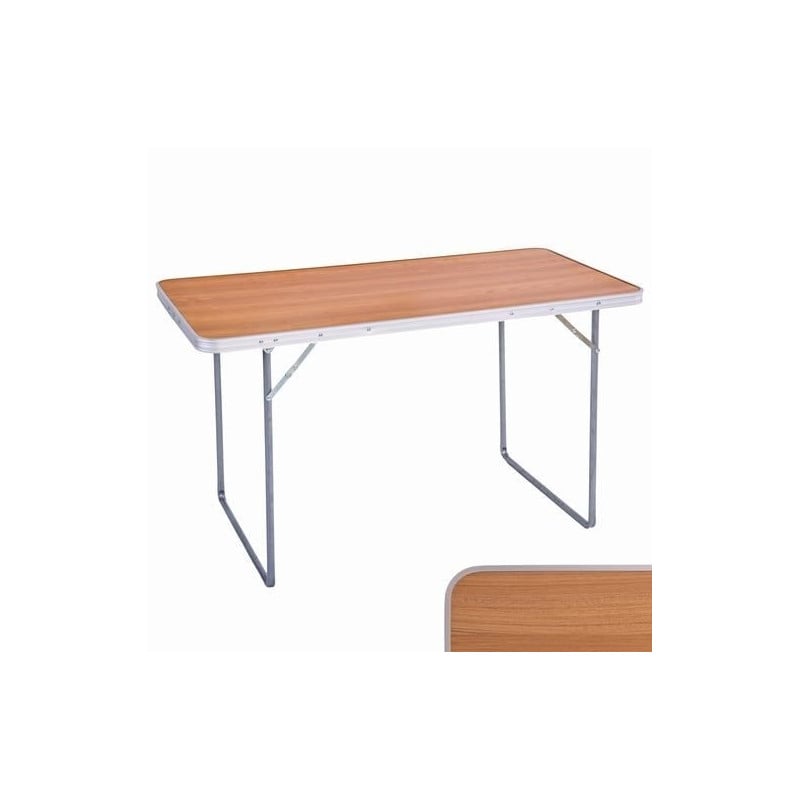 Mesa Plegable Hierro/Madera MDF Nogal 120 X 60 X 70 cm