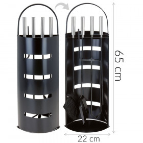 SET DE CHIMENEA 5 PZS NEGRO