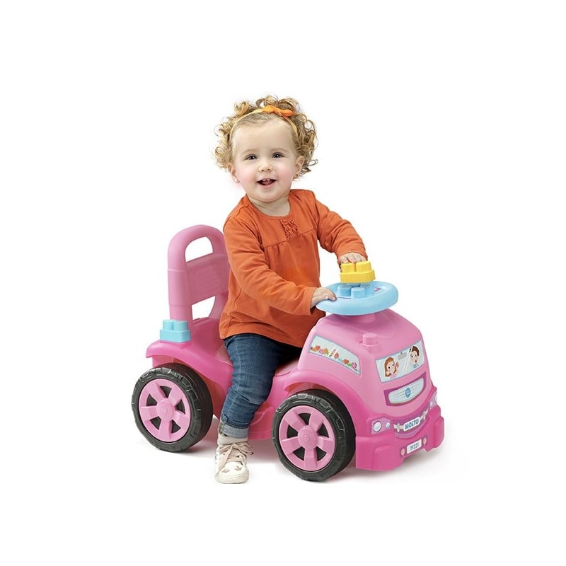 CAMION CORREPASILLOS ROSA 3 EN 1 + 10 BLOQUES