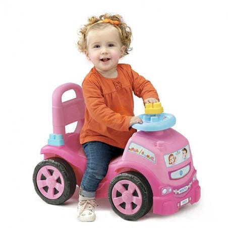 CAMION CORREPASILLOS ROSA 3 EN 1 + 10 BLOQUES