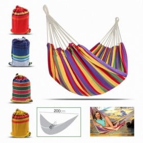 Hamaca Con Bolsa Rayas 200x100 cm Surtida