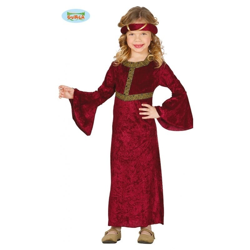 DISFRAZ DAMA MEDIEVAL GRANATE INF. T 5-6