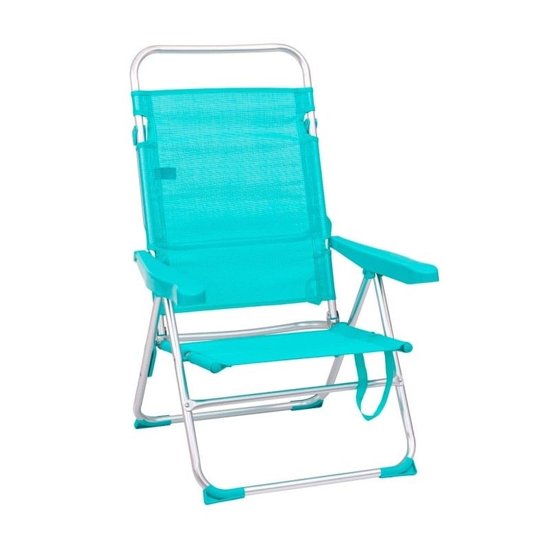 Silla 4 Pos. Alta Alum/Text Aguamarina