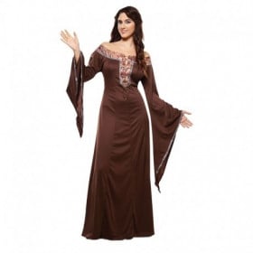 DISFRAZ DAMA MEDIEVAL MARRON TM/L