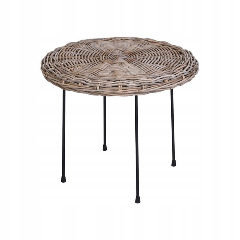 MESA CENTRO RATAN 61X50CM GRIS