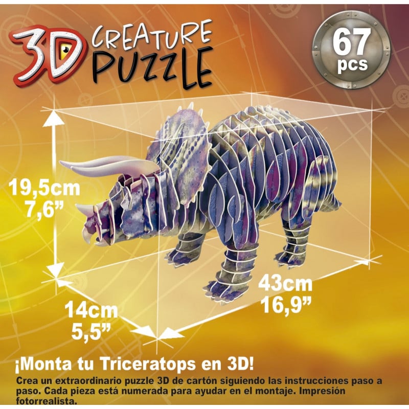TRICERAPTOS 3DCREATURE PUZZLE