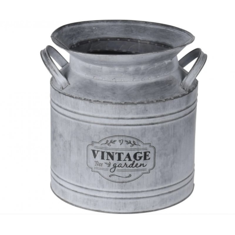 BIDON LECHE ZINC PLANTAS 21X22 CM