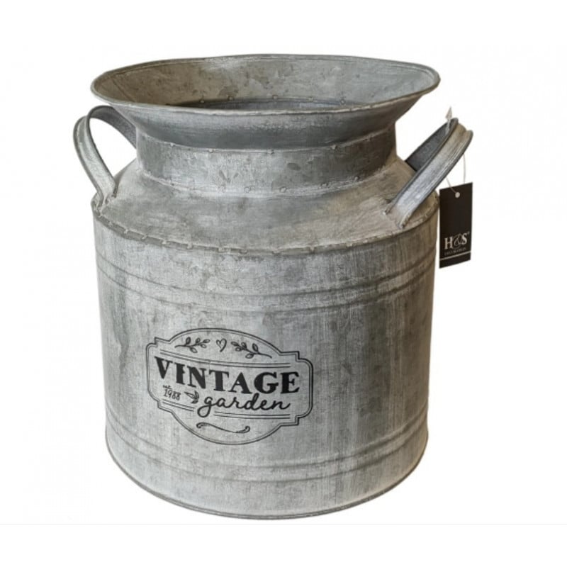 BIDON LECHE ZINC PLANTAS 21X22 CM