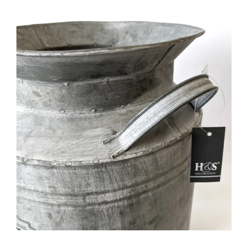 BIDON LECHE ZINC PLANTAS 21X22 CM