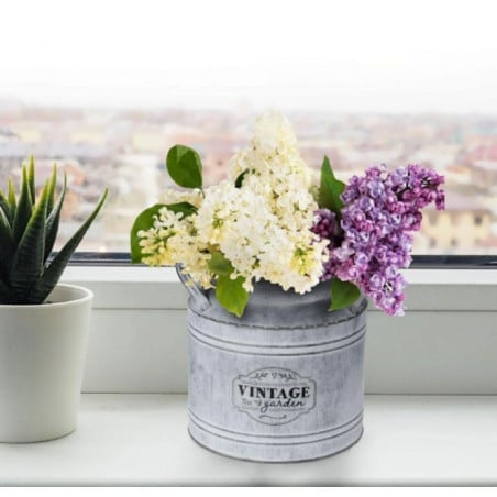 BIDON LECHE ZINC PLANTAS 21X22 CM