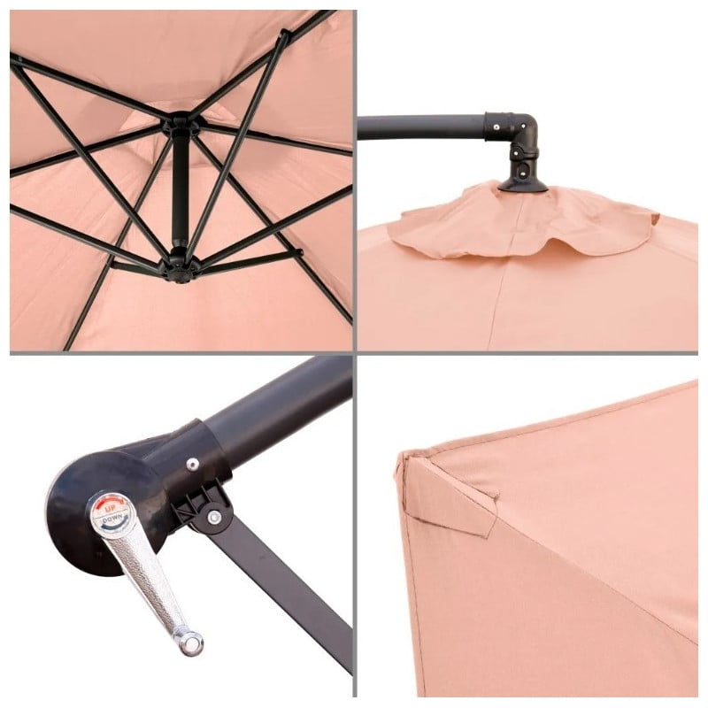 PARASOL EXCENTRICO ALUMINIO BEIGE 270 C