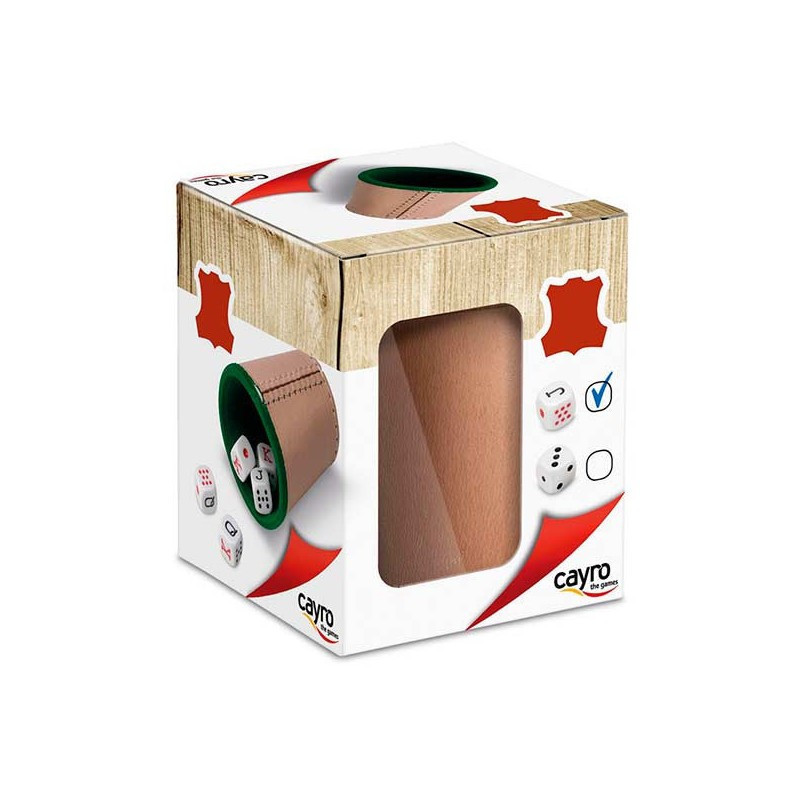 CUBILETE DE CUERO FORRADO POKER