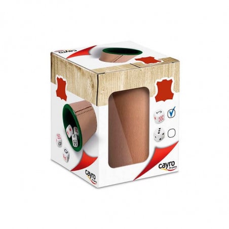 CUBILETE DE CUERO FORRADO POKER