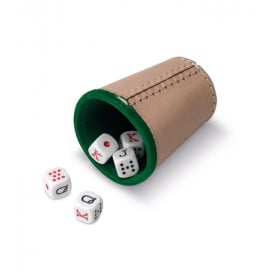 CUBILETE DE CUERO FORRADO POKER 2