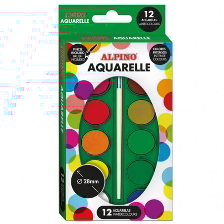 Estuche 12 Acuarelas Alpino