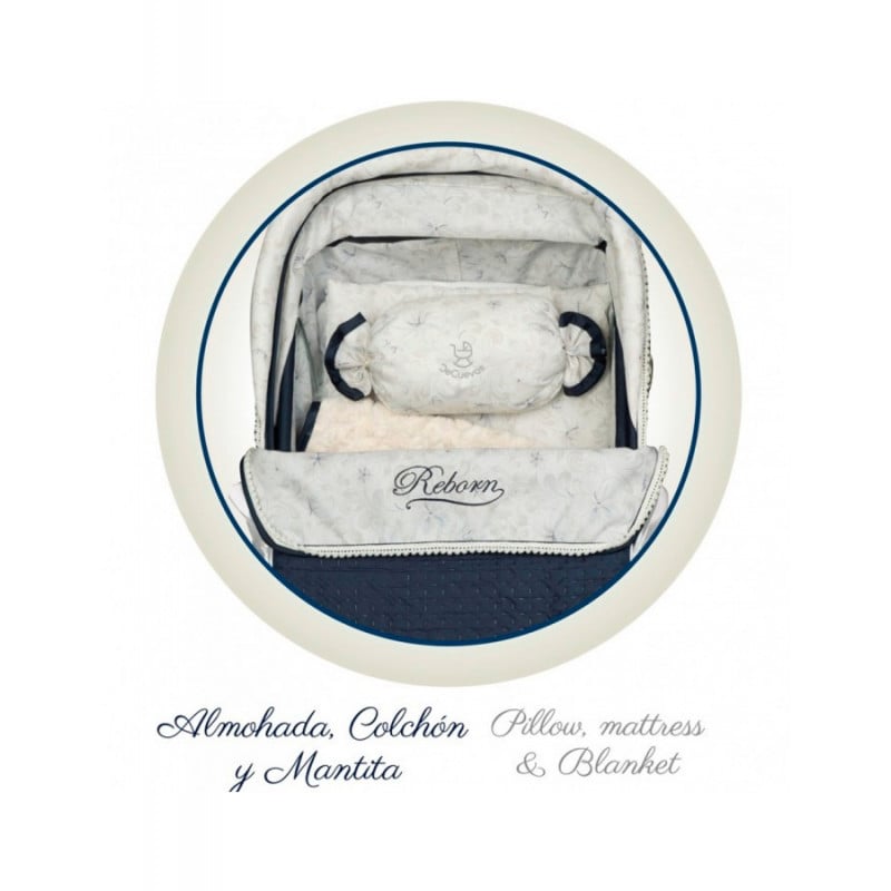 COCHE REBORN PL. C/SOMBRILLA MARINO