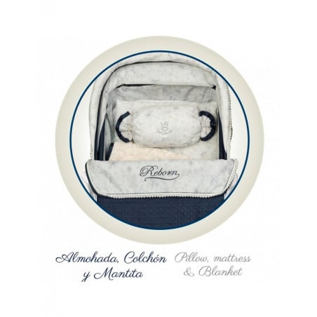 COCHE REBORN PL. C/SOMBRILLA MARINO