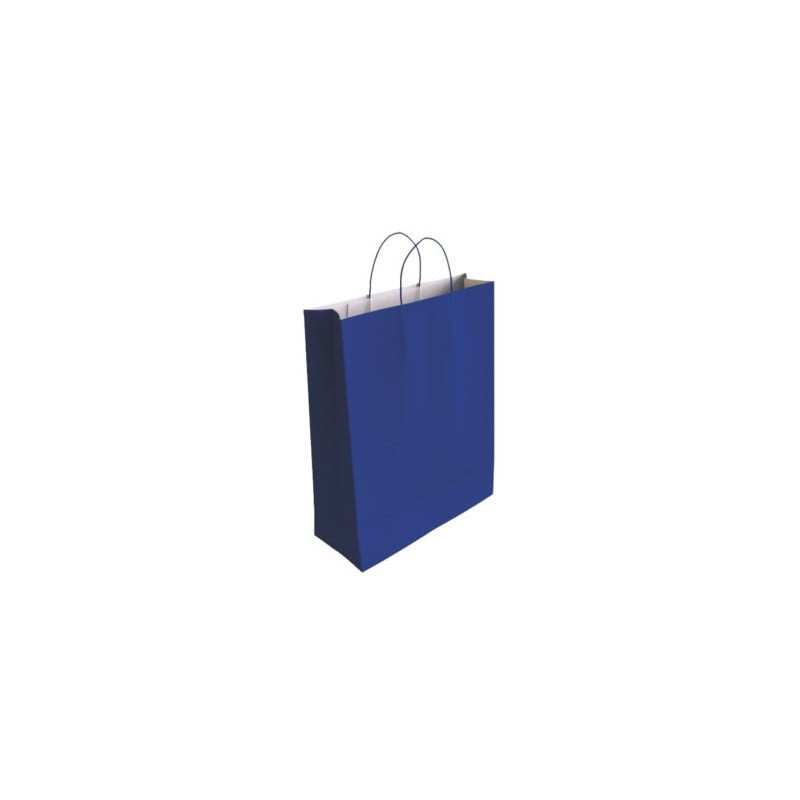 BOLSA PAPEL CELULOSA AZUL L 32X14X40 CM