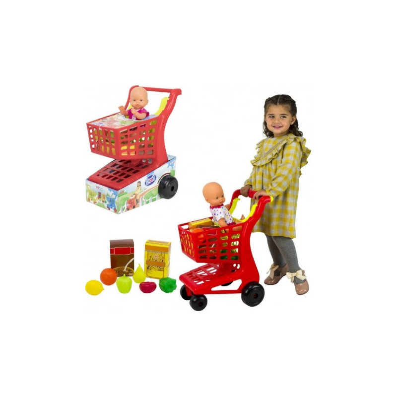 CARRITO SUPERMERCADO+ALIMENTOS+MUÑECO