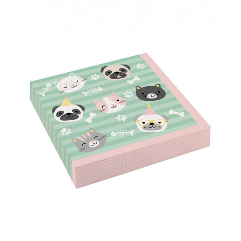 SERVILLETAS HOLA ANIMALES 33X33 CM