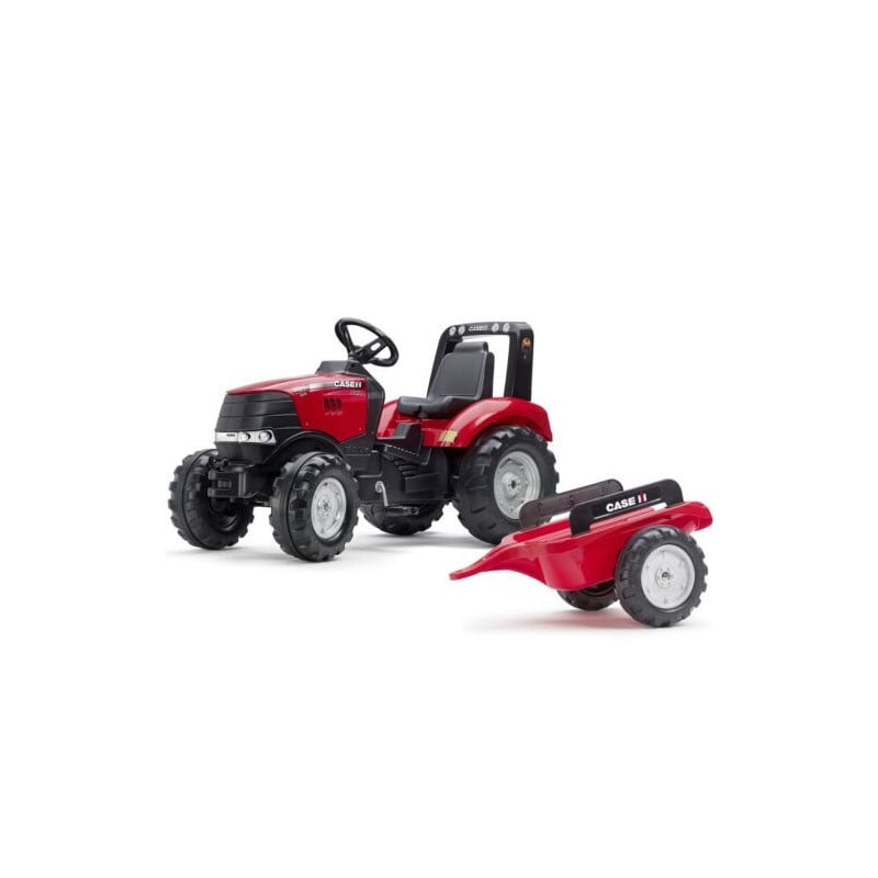 TRACTOR CASE IH CON REMOLQUE FALK ROJO