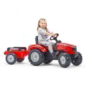 TRACTOR CASE IH CON REMOLQUE FALK ROJO 2