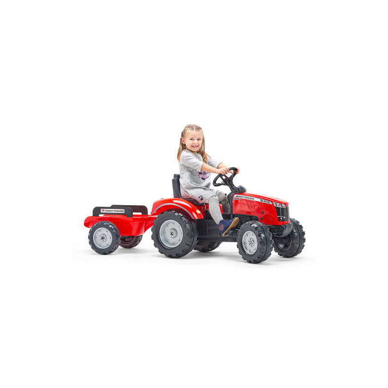 TRACTOR CASE IH CON REMOLQUE FALK ROJO