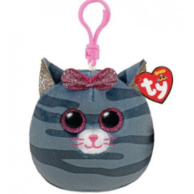 TY SQUISH CLIP KIKI GRAY CAT 9 CM