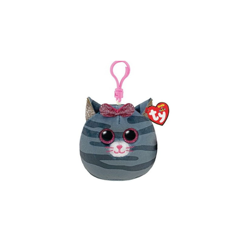 TY SQUISH CLIP KIKI GRAY CAT 9 CM