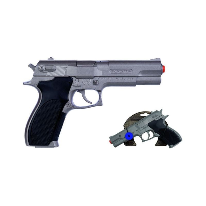 PISTOLA POLICIA 8 TIROS PLATA