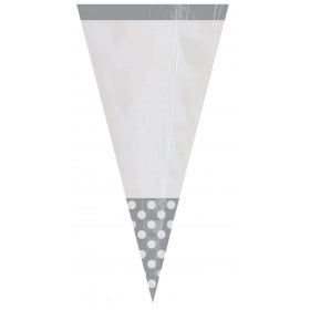 BOLSA CONO CANDY BUFFET PLATA