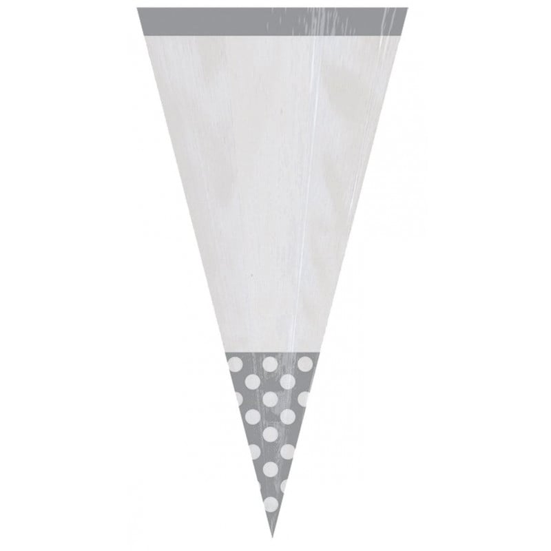 BOLSA CONO CANDY BUFFET PLATA