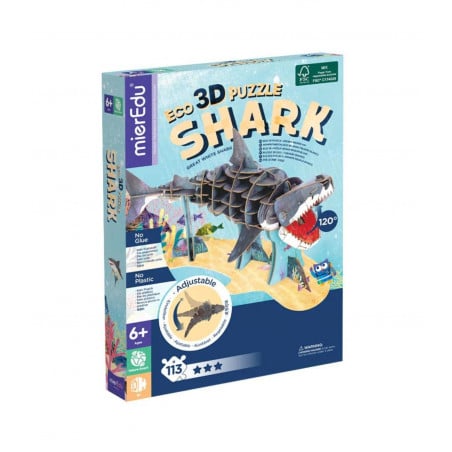 ECO 3D PUZZLE TIBURON BLANCO DELUXE