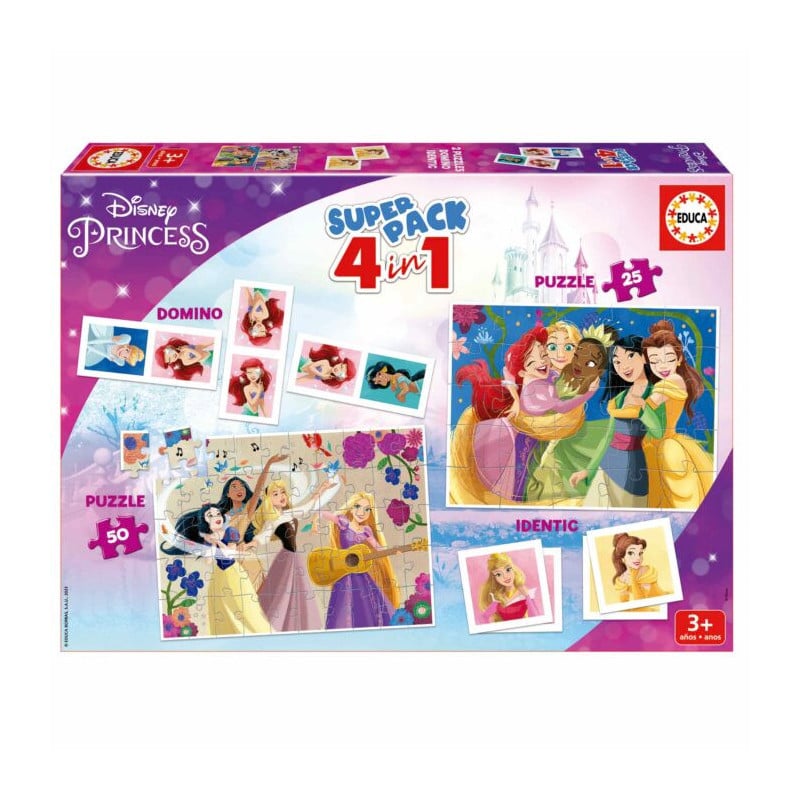 EDUCA BORRAS SUPERPACK 4 EN 1 PRINCESAS DISNEY