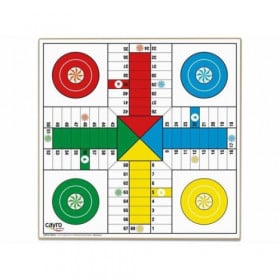 Tablero 35x35 Cm De Madera Reversible Parchís Y Oca