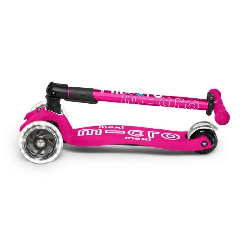 Patinete Micro Maxi Deluxe Plegable Led Rosa