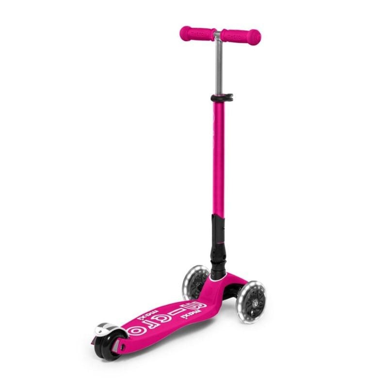 Patinete Micro Maxi Deluxe Plegable Led Rosa
