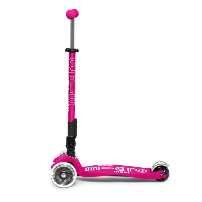 Patinete Micro Maxi Deluxe Plegable Led Rosa