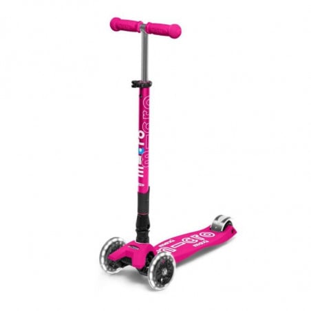 Patinete Micro Maxi Deluxe Plegable Led Rosa