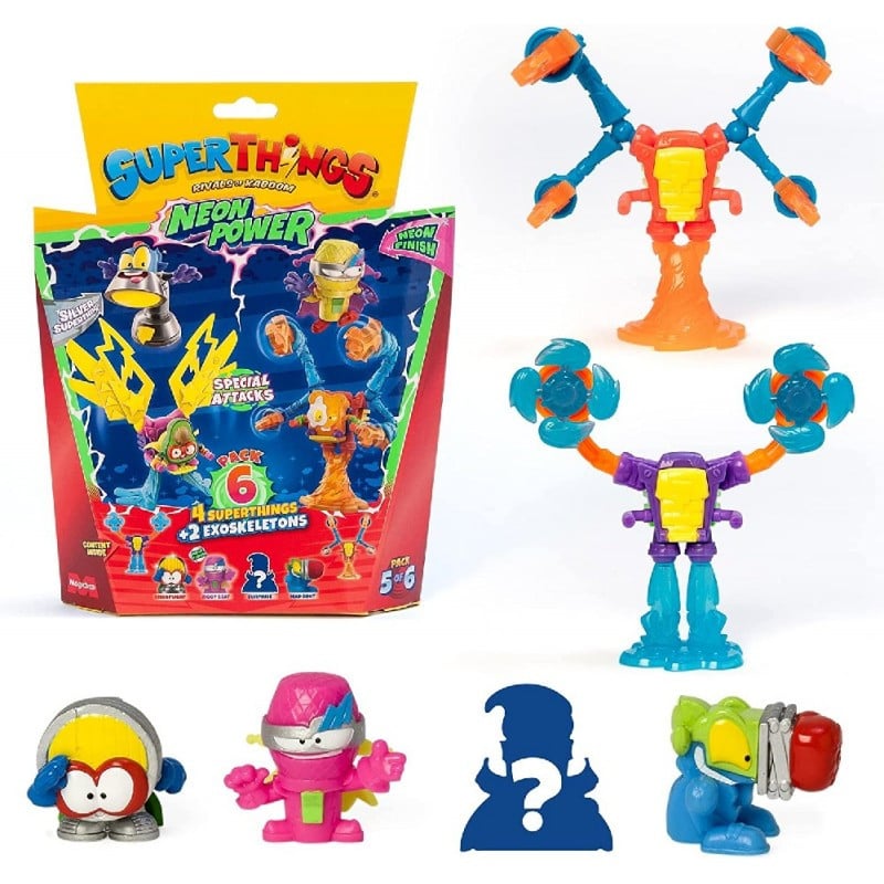 PACK 6 SUPERTHINGS NEON POWER 2 EXOSKELE