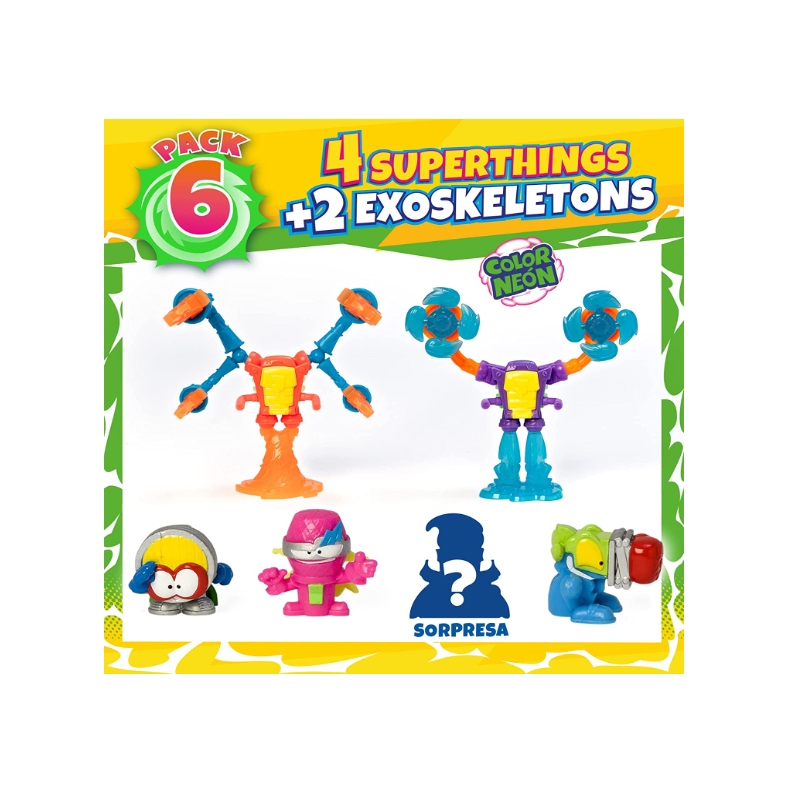 PACK 6 SUPERTHINGS NEON POWER 2 EXOSKELE