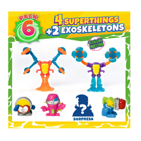 PACK 6 SUPERTHINGS NEON POWER 2 EXOSKELE