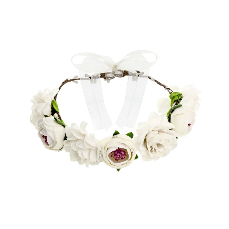 CORONA FLORES BLANCA 17 CM