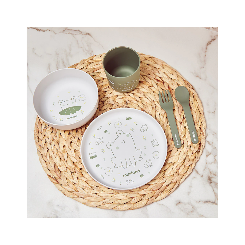 SET VAJILLA 5 PIEZAS ECO NATURMEAL RANA MINILAND